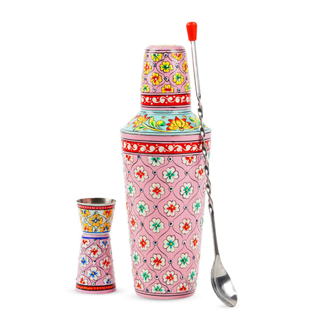 Hand Painted Cocktail Shaker Set  : Cosmopolitan