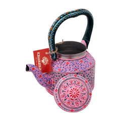 Kaushalam Hand Painted Stainless Steel Tea Kettle : Pink City, Pale Pink,  Festive Gift, Gift for Her, Spring Tea Pot, Induction Tea Kettle 