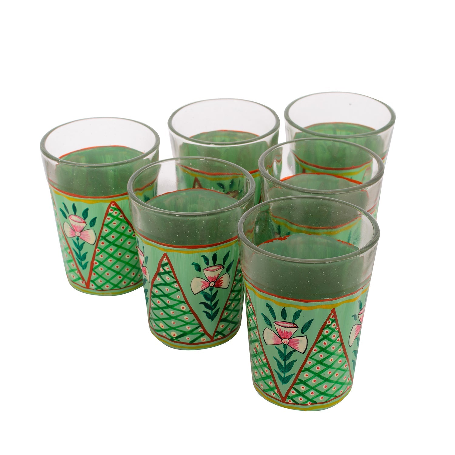 Handpainted Tea Glasses - Set of 6