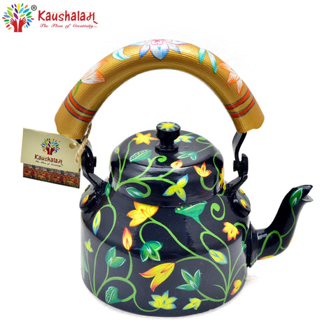 Hand Painted Tea Kettle : Sky Blue Cow Painted